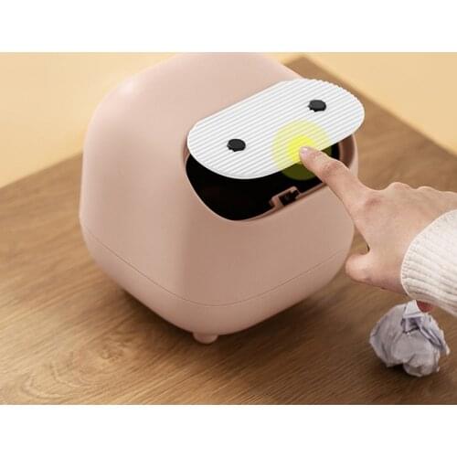 Creative Mini Cute Waste Bin Desktop Small Trash Can With Lid Garbage Organizer Detachable Press-type Cover Desk Storage Bucket