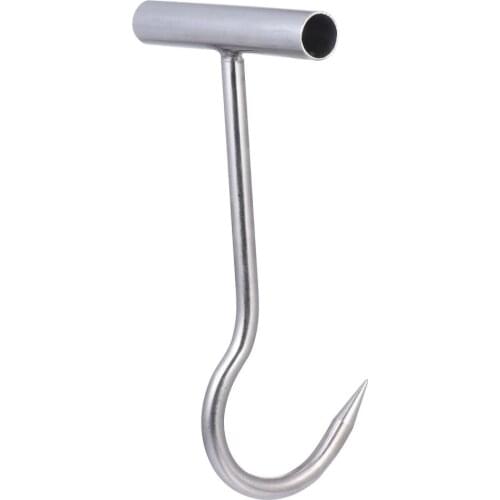 Meat Hooks for Butchering T Shaped Steel Hook with Handle Butcher Shop Tool Kit