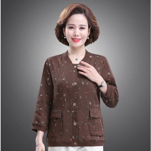 New Womens Summer Thin Coat Sun Protection Clothing Spring Autumn Cotton Linen Printed Casual Jacket Female Outerwear Tops 5XL
