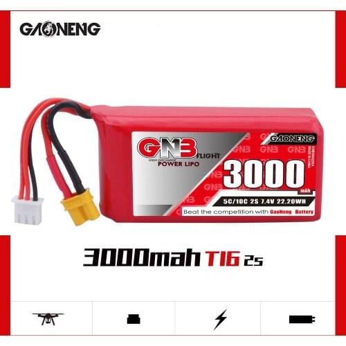 GAONENG GNB 3000mAh 2S 7.4V 5C/10C Lipo Battery with XT30 Plug for JUMPER T16 Receive remote control RC Parts