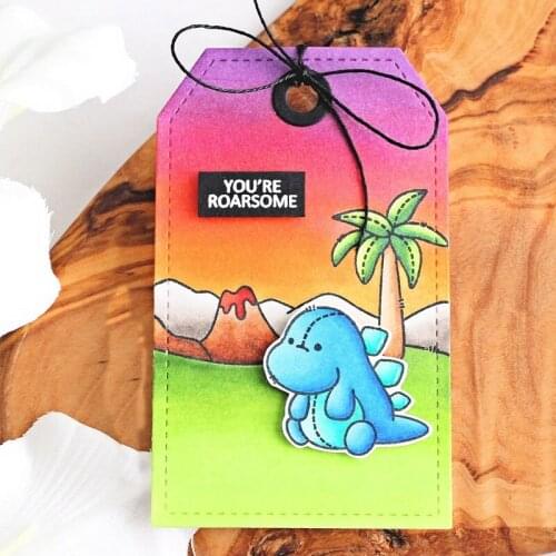 "you Are Roarsome"dinosaur Metal Cutting Dies And Coordinating Stamp For Scrapbooking Craft Die Cut Card Making Embossing Stenci