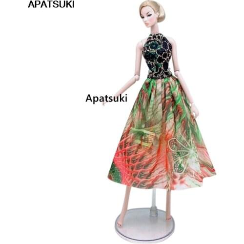 Fashion Doll Clothes Set For Barbie Doll Dress Outfits Set Embroidery Top Floral Midi Skirt 1/6 BJD Dolls Accessories Kid Toys