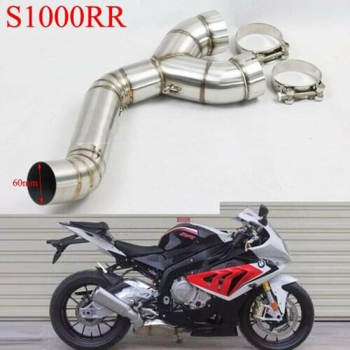 Slip on For BMW S1000RR 2010-2018 S1000R 2010-2016 Motorcycle Exhaust Tip Muffler System Front Middle Connect Link Pipe 60mm