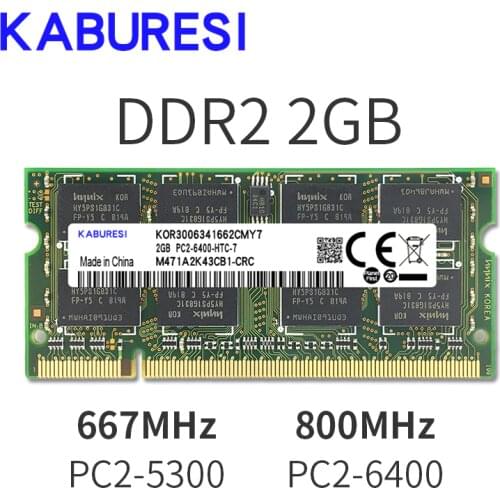 KABURESI 4GB(2x2GB) DDR2 2GB 800MHZ 667MHZ 200pin Laptop Memory ram 2x Dual-channel PC2-6400 PC2-5300 Notebook SODIMM RAM 1.8v