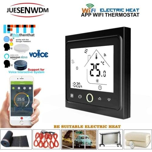 AC95~250V 16A Dual Sensor Weekly Programmable Underfloor Heating Digital WIFI Thermostat for Electric Heat /Substrate Heater