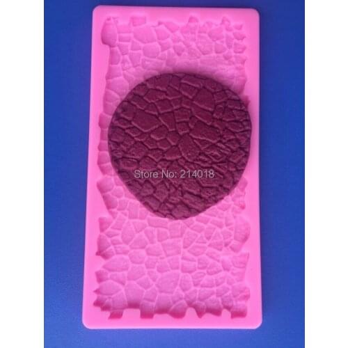 PRZY DIY Chocolate Cake Sugar Baking Tool Silicone Stone Lines Fondant Mold Moulds Silicone Rubber Eco-friendly No.s8008