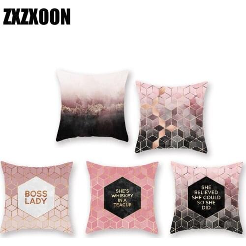 Diy Custom Decorative Cushions Cover Pillow Case Geometric Polyester Throw Pillow Decor for Home Decoration Sofa Pillowcase