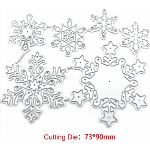 6pcs/set Snowflake Cutting Dies Christmas Metal Cutting Dies Stencils Die Cut for DIY Scrapbooking Album Paper Card Embossing