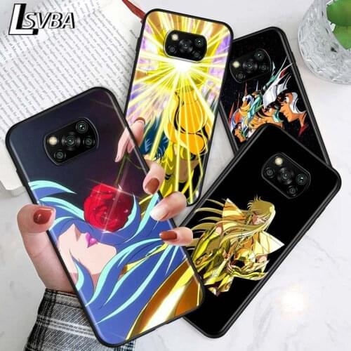 Falls Saint Seiya Shiryu Anime for Xiaomi Poco X3 NFC X2 M3 M2 F2 F3 Pro C3 F1 A2 Lite Mix3 Play Silicone Soft Black Phone Case