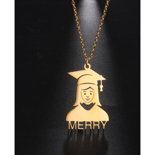 Sipuris Stainless Steel Personalized Name Letter Necklace For Doctor Unique Jewelry Graduation Gift Customized Couple Necklace
