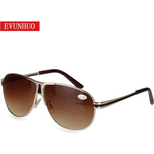 EVUNHUO 100 To 350 Dispoters Bifocal Sunglasses Reading glasses Men Prescription Tinted Driving Goggle Readers Eyewear