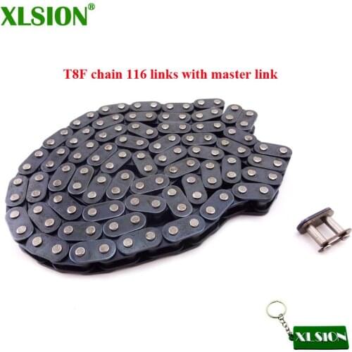XLSION T8F chain 116 Links with Spare Master Link For 2 stroke 47cc 49cc Mini Dirt ATV Pocket Bikes Minimoto