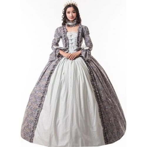 New Victorian Renaissance Dress Victorian Georgian Brocade Evening Dress Ball Gown Steampunk Clothing
