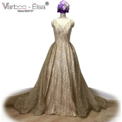 VARBOO_ELSA Gold Sequin Glitter Evening Dress 2018 Custom High Quality Party Dress vestido de festa Prom Dress Women Formal Gown