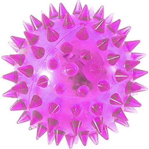 Dog Puppy Cat Pet LED Squeaky Rubber Chewing Bell Ball Hedgehog Fun Toys