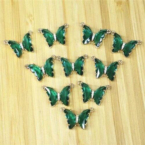 10pcs 2021 New Ins Style Colorful Gradient Butterfly Pendant Necklace Simple Clavicle Chain Fashion Design Necklace for Women