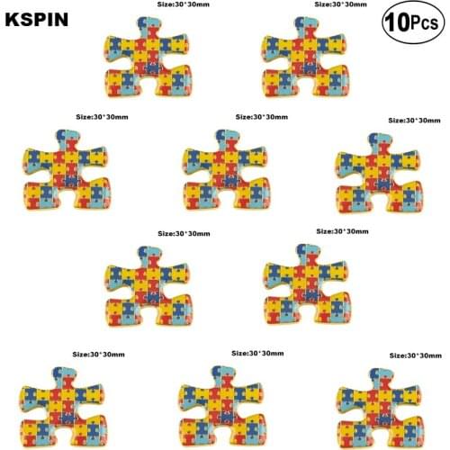 Autism Lapel Pin Flag badge Brooch Pins Badges 10Pcs a Lot
