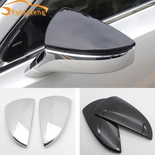 2pcs For Lexus ES ES200 260 300H 2018-2021 Chrome ABS Carbon Fibre Car Rearview Mirror Cover Trim Decor Car Accessories
