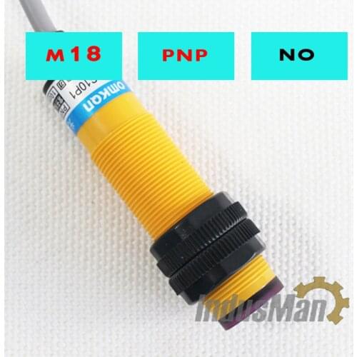 2PCS E3F-DS10P1 Diffuse Type M18 DC6-36V Detection Distance Photoelectric switch Optical Sensor
