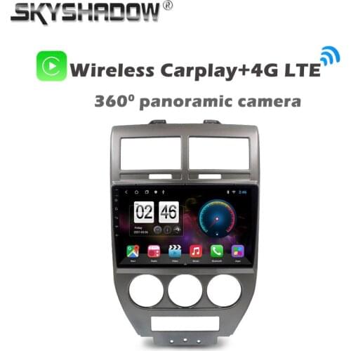 360 Panoramic Camera CanBus 6GB+128GB Android 10.0 Car DVD Player GPS WIFI Bluetooth Radio For Jeep Compass MK 2006 - 2009 2010