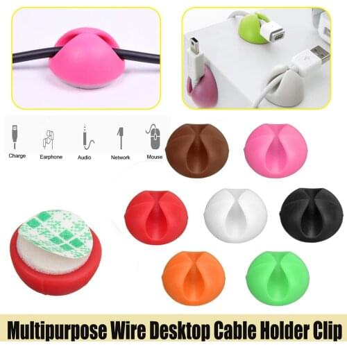 60Pcs Car Desk Wall USB Wire Rubber Silicone Cable Line Fastener Clips Organizer Retainer Clamp Clamps Tie Lines Fixed Holder
