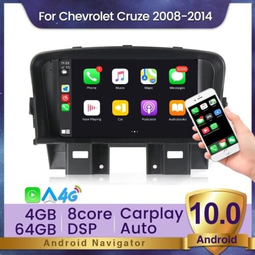 Car DVD Player DSP RDS Android 10.0 GPS Multimedia For Chevrolet Cruze 2008-2014 Auto Radio Player Built-in Carplay 4G LTE WIFI
