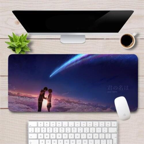 Large 80x30cm Japan Anime Your Name Mousepad Gamer Rubber Durable Locking Edge Gaming Mouse pad Laptop Notebook Desk Mat
