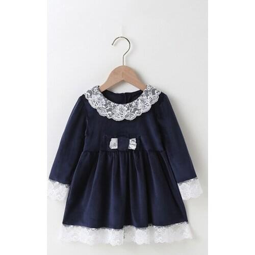 Baby Girls Long-Sleeved Dress 3-24 Months Sace Dress For Girls