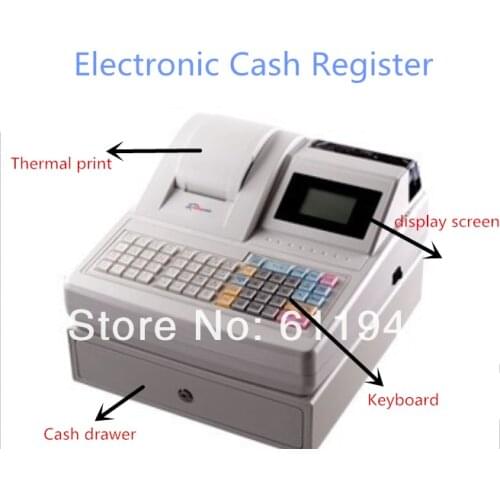 Electronic Cash Register With LCD Display ZQ-ECR1000AF Commercial Cash Register Applicable To Food Supermarket And Store