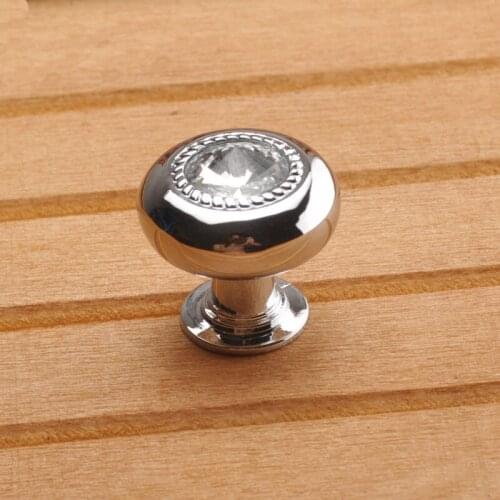 DIA 22mm Small Crystal Glass Knobs / Dresser Drawer Pulls Cabinet Handles Furniture Handle Pull Hardware Silver Clear