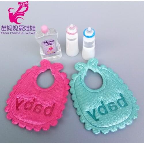 Mini Feeding bottle bib feeding accessory for doll house diy use accessories for 1/8 1/12 bjd barbie blyth doll