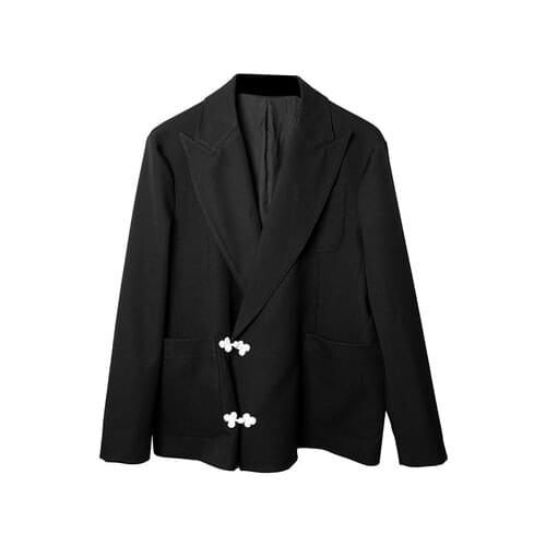 Mens suits Yohji style Yohji Large Lapel double-breasted dark Chinese wind plate button original homemade