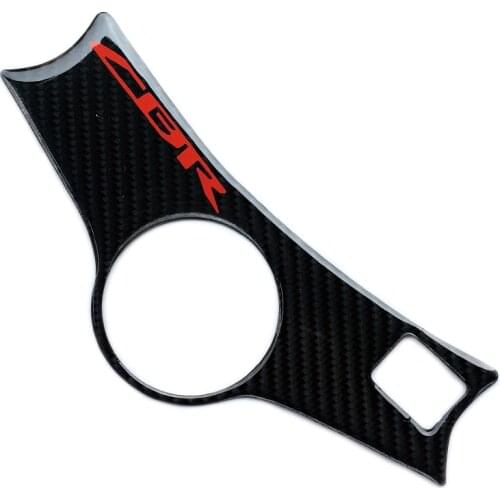 Carbon Fiber 3D Triple Tree Decal Pad Top Clamp Upper Front End Cover Sticker Protector For Honda CBR600 CBR 600 F4 F4i 99-07 06