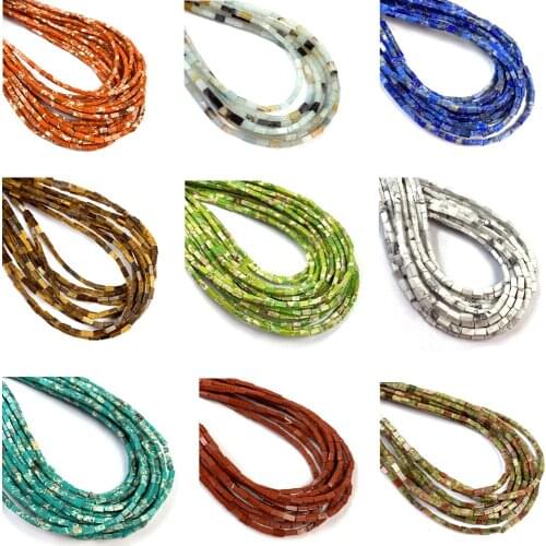 Natural Emperor Stone Rectangle Turquoises Beads Cube Tiger Eye Scattered Beads for DIY Necklace Bracelet Jewelry Making Crafts