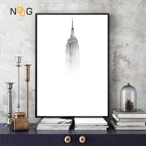 NOOG Empire State Building Minimalist Canvas Painting Wall Art Print Canvas Minimalist Poster Home Decor Frames Not included