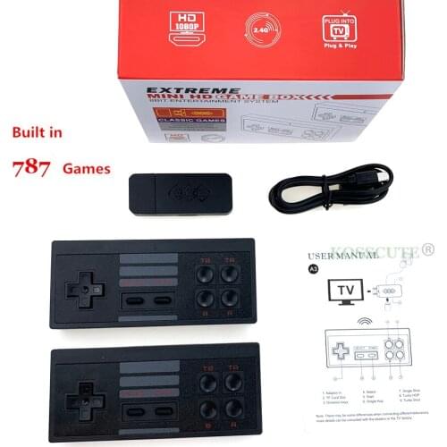 New 4K HD TV Game Console Built in 787 Classic Games Mini USB Vedio game Console Support Two Wireless Controller