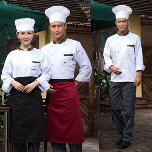 New Arrival Hotel Restaurant Chef Uniform Long Sleeved Fashion Chef Jacket Adult Kitchen Chef Uniform Men and Women Wear B-5948