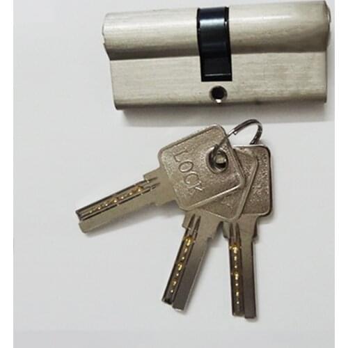 Brand New Brass door lock cylinder single 70mm satin nickle KF194