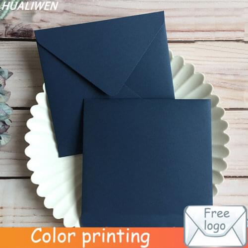 Japanese rose yarn dark blue rose red ink green sapphire blue square 16x16cm wedding invitation pure color envelope