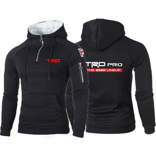 Autumn Zipper Warm Toyota TRD LOGO Hoodies Mens Casual Patchwork Sweatshirts Mens Hip Hop Streetwear Male Pullover Coats