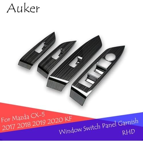 Car Window Switch Panel Adjustment Knob Cover Frame Stickers Trim Cover for Mazda CX-5 CX5 2017-2019 KF RHD Styling Strips