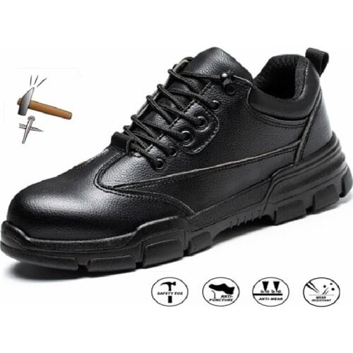 Work Shoes for Men Indestructible Safety Shoes Waterproof Steel Toe Work Safety Boots Non-slip Construction Breathable Sneakers