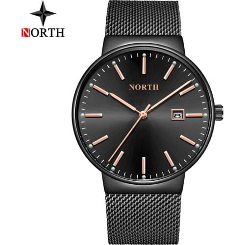 Luxury Brand Men New Watch NORTH Fashio Business Steel Belt Quartz Watch Men Casual Sport Waterproof Watches Relogio Masculino
