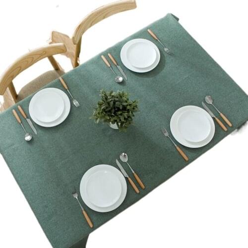 Nordic Japanese Cotton and Linen Plain Color Tablecloth Fabric Desk Coffee Cloth Rectangular Dining Simple Modern