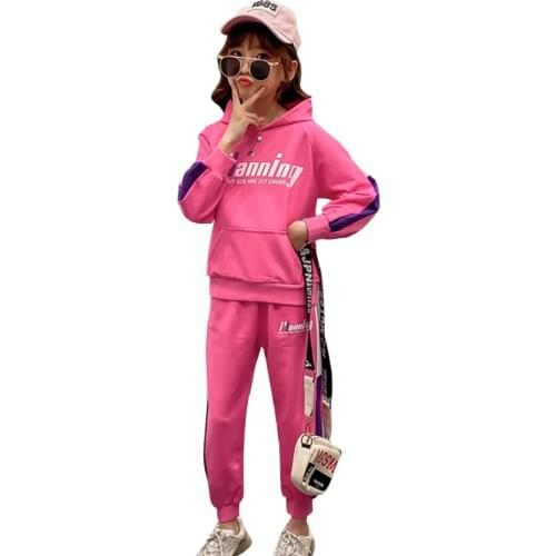 Girls Sport Clothes Patchwork Teenage Girls Clothing Hoodies + Pants Clothes For Girls Spring Autumn Kid Clothes