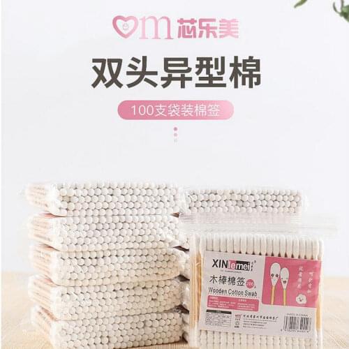 100pcs Cotton Swab Manufacturers Disposable Bamboo Stick Cotton Swab Gifts Cosmetic Cotton Swab