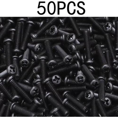 50PCS M3 Cross Screw Round Head Screws Nut M3*10 M3*14 for 1:10 RC Model Cars