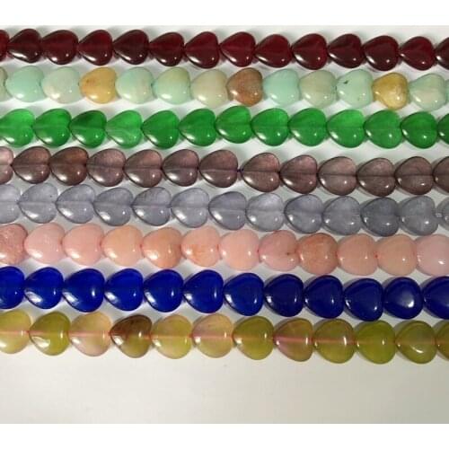 You Pick Color!Mystic Multi Jades Heart Beads Jad e Beads 15mm Puffy Hearts Loose Stone Beads Jewelry Beads,15.5"/string