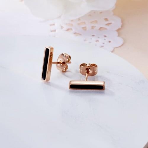 Rose Gold Fashion Earrings For Women Stainless Steel Jewelry Stud Earrings 2021 Trend Free Shipping