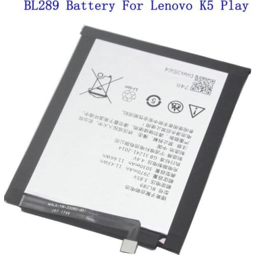 1x 3030mAh BL289 Replacement Battery For Lenovo K5 Play K5Play L38011 Batteries